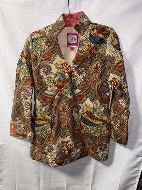 B The Collection Paisley and Pheasant Print Tapestry Blazer Jacket
